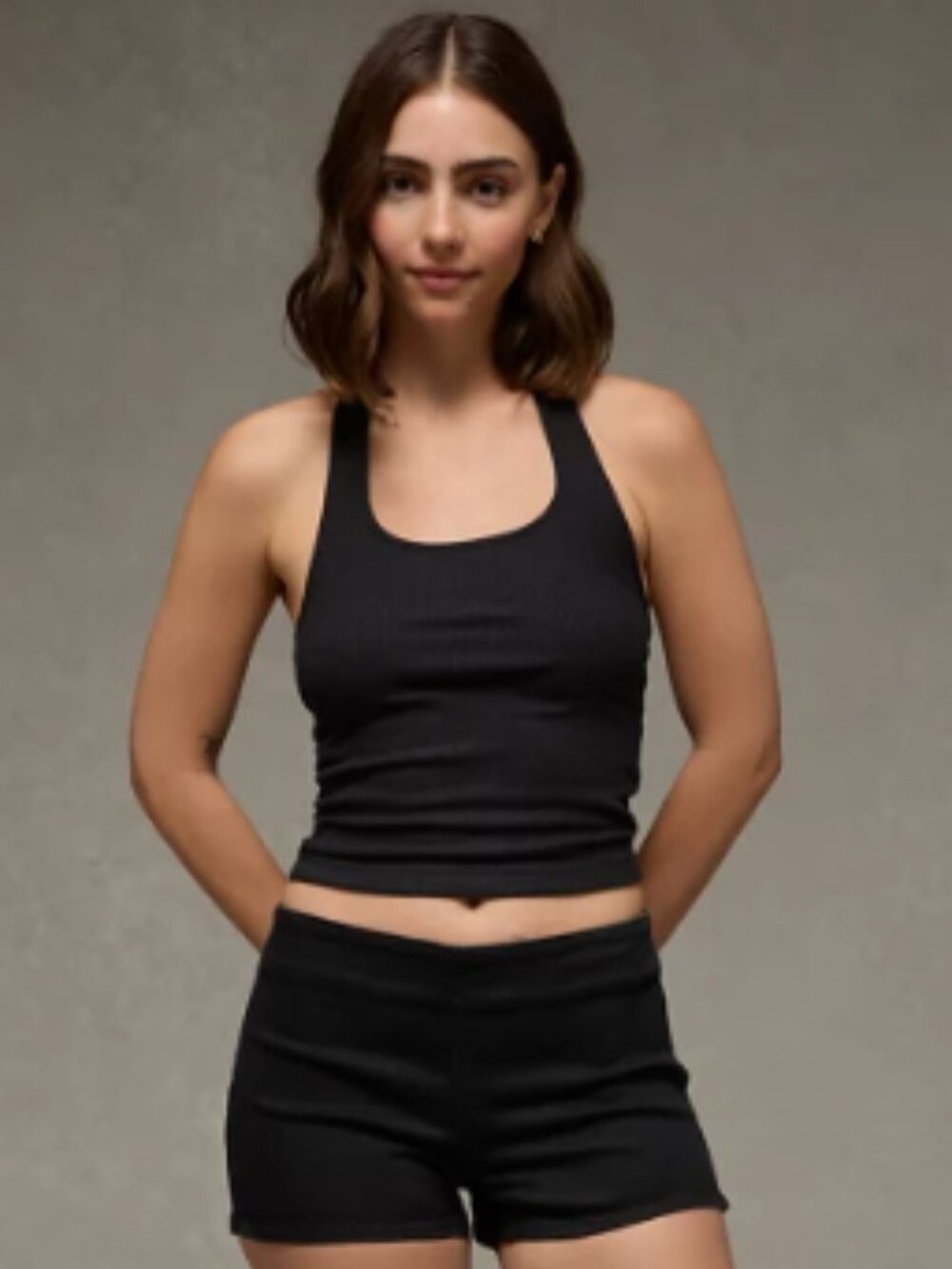 AE Halter Tank Top Black Size Medium